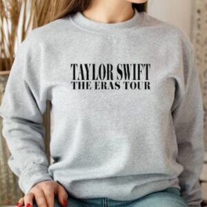 Taylor Swift The Eras Tour NEW gray crewneck sweatshirt